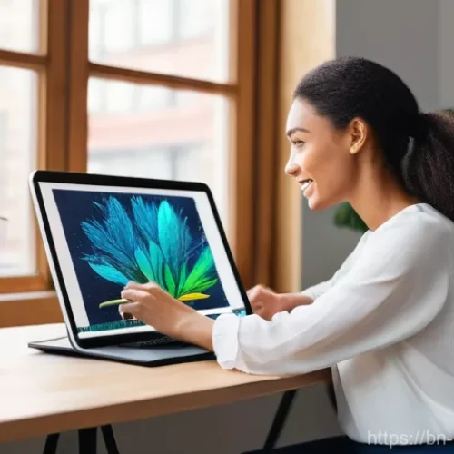 Home 27 미디어 플래너의 크리에이티브 팀과 협업 - **Prompt 1: Focused Digital Creator**
A diverse young woman (approximately 25-30 years old) with...