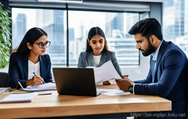 미디어 플래너와 라디오 광고 기획 - **Media Planning Strategists at Work (Bengali Context)**
"A vibrant, modern office space with a ...