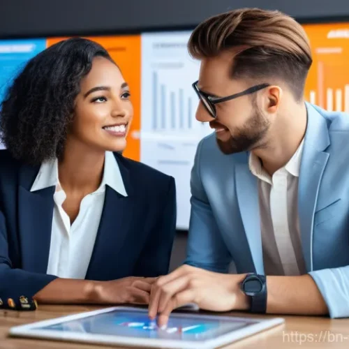 Home 25 미디어 플래너와 인플루언서 마케팅 연계 - **Prompt: Strategic Synergy of Media Planner and Influencer**
"A diverse male media planner and ...